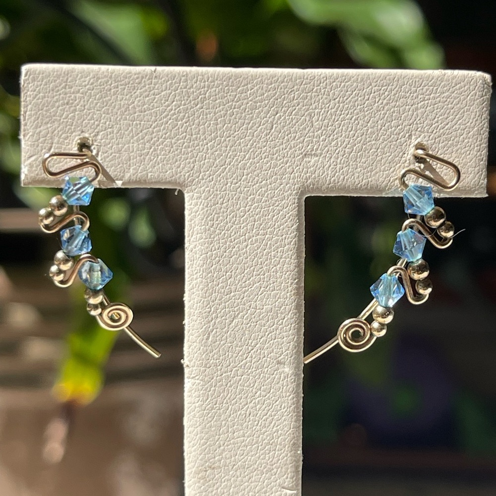 Aquamarine and gold French hook earrings
